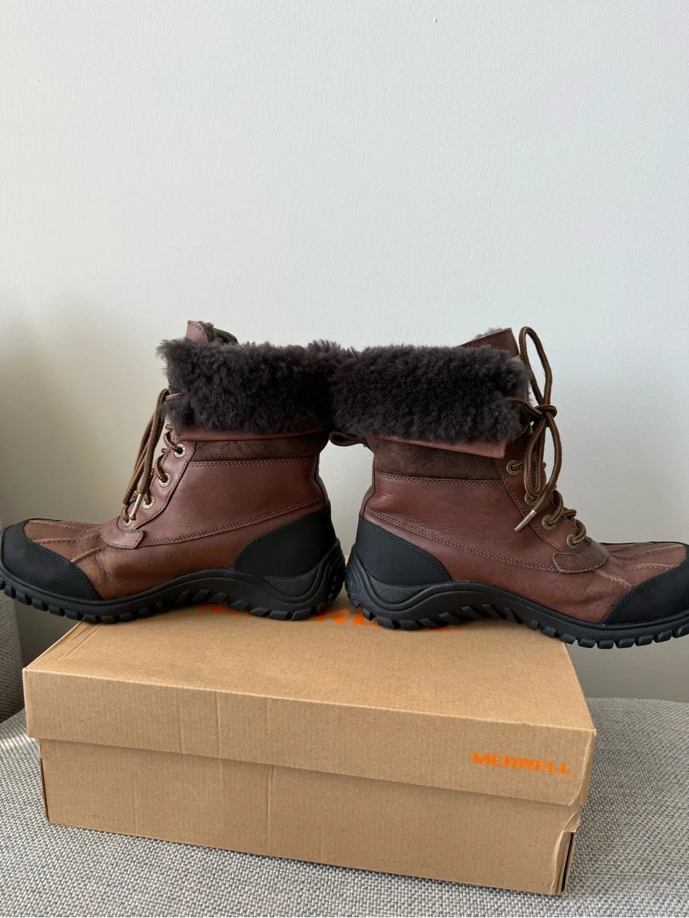 UGG Weatherproof Leather Lace-Up Shearling Adirondack Boots